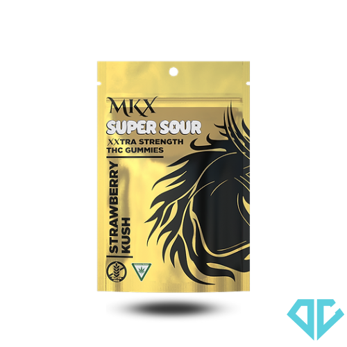 Photograph of product: MKX Super Sour Strawberry Kush Gummies 200mg
