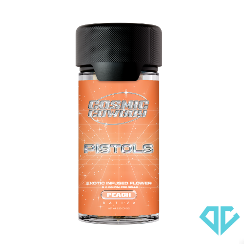 Photograph of product: Cosmic Cowboy - Pistols Peach Infused Pre-Rolls .5g 5 Pack