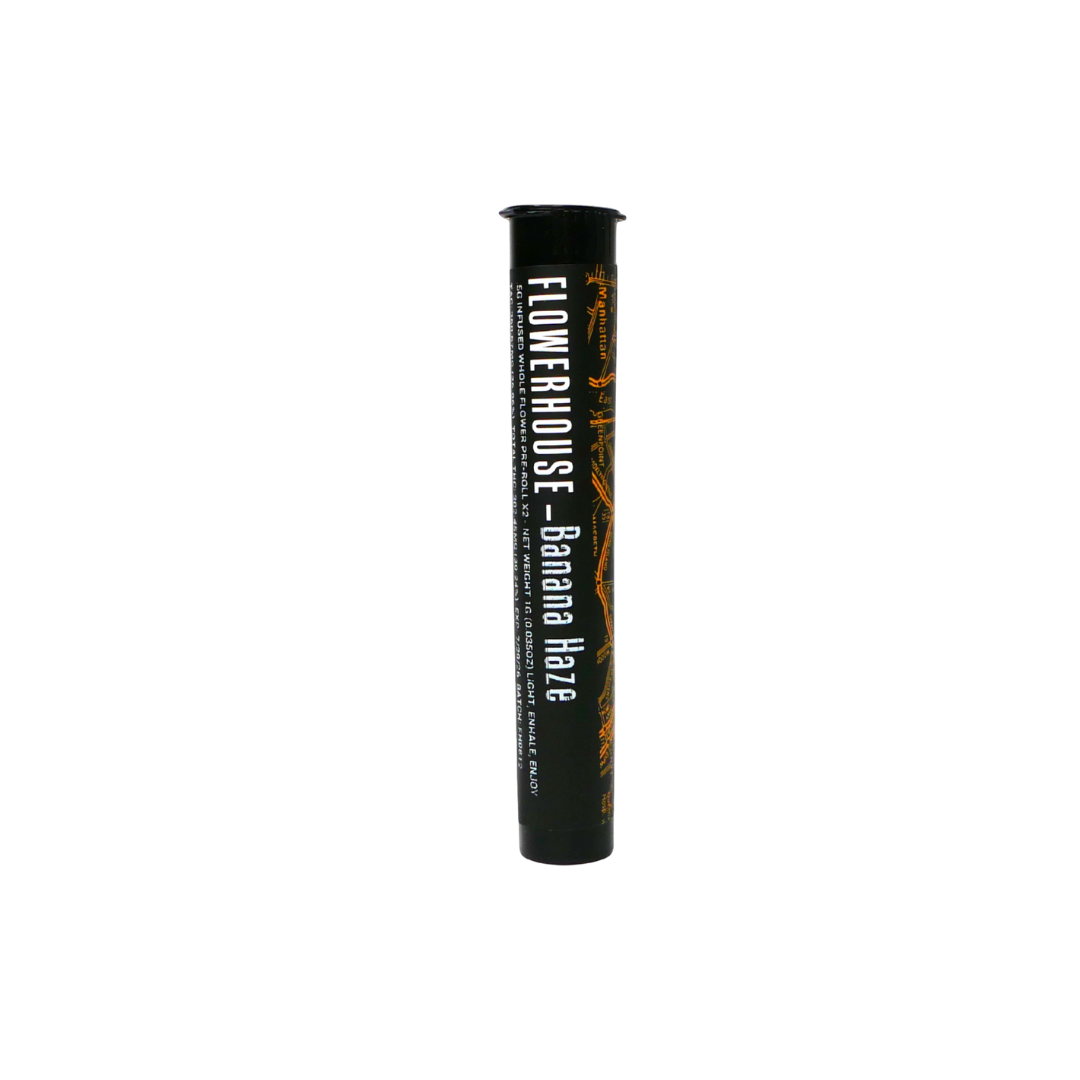 Photograph of product: FlowerHouse | Banana Haze (s) Infused 0.5g/2-pack Pre-Rolls