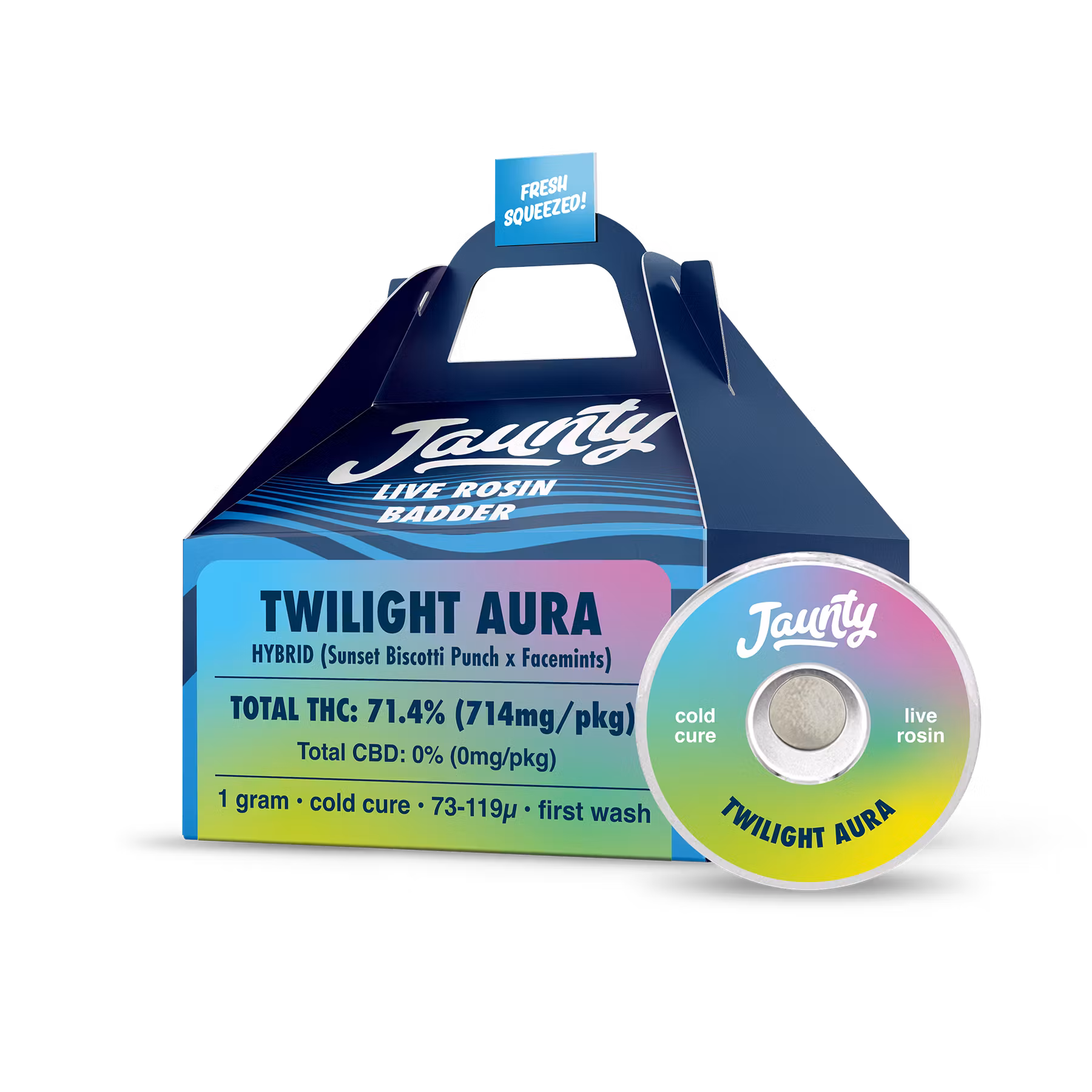 Photograph of product: Jaunty | Twilight Aura | Cold Cure Live Rosin Badder