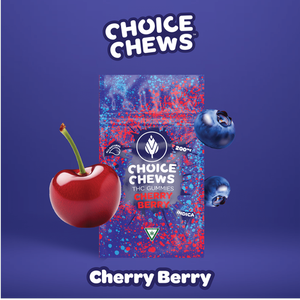 Photograph of product: Choice - 200mg Gummies - Cherry Berry (I)
