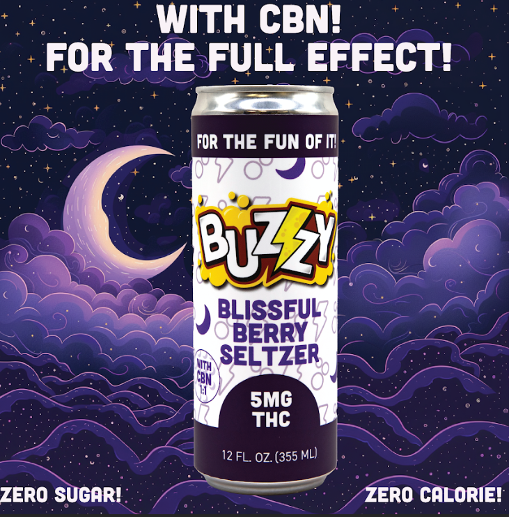 Photograph of product: Blissful Berry 1:1 Seltzer l 10mg - Buzzy