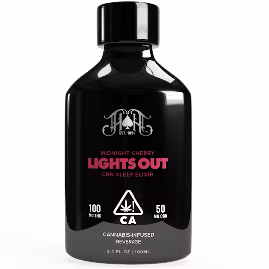Photograph of product: Heavy Hitters: 100mg RTD: Lights Out Midnight Cherry Elixir Beverage