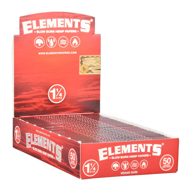 Photograph of product: Elements RED Slow Burning Hemp 1 1/4 Papers
