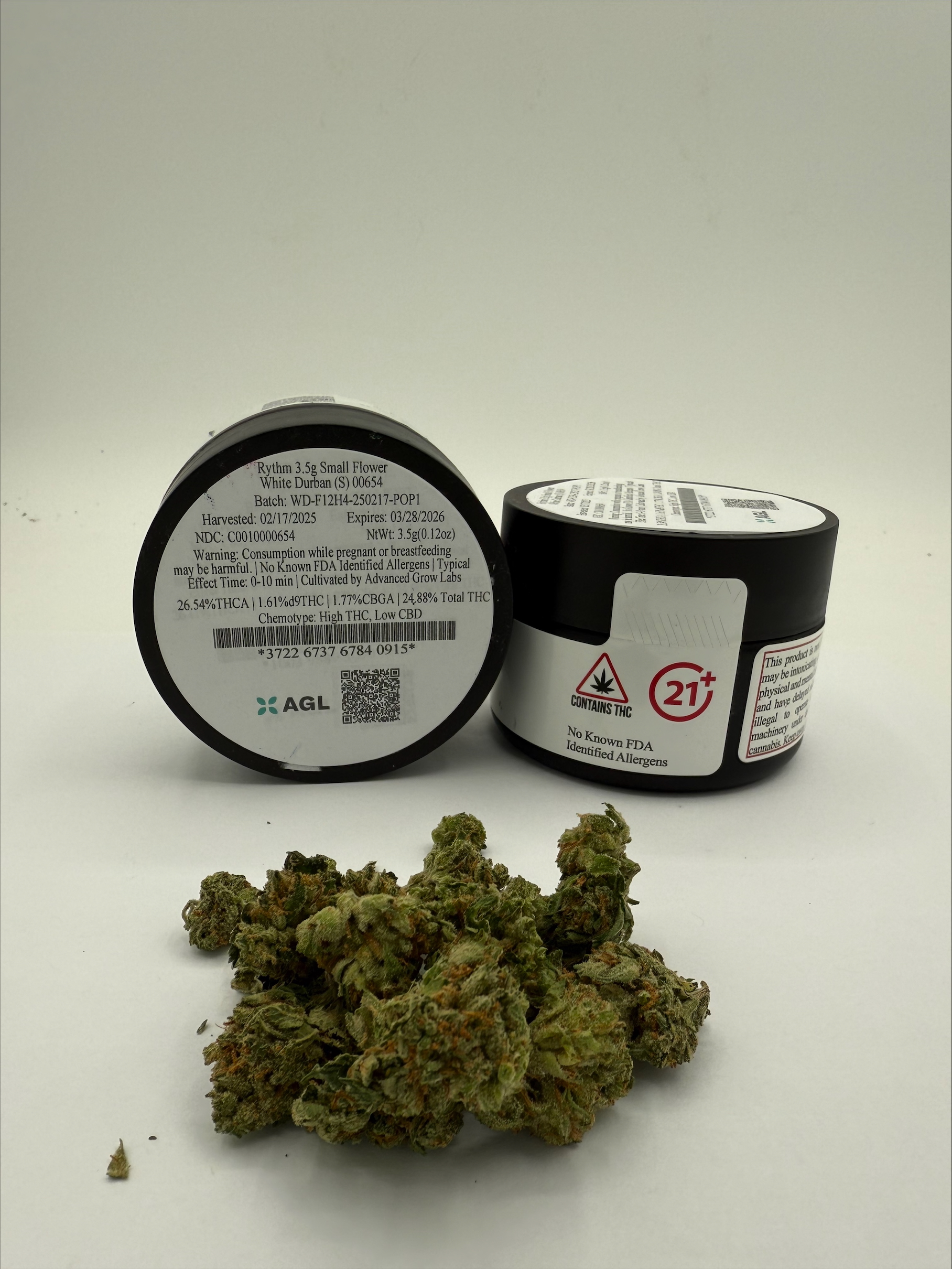 Photograph of product: White Durban Small Flower T24.88 (1-00654) - 3.5g