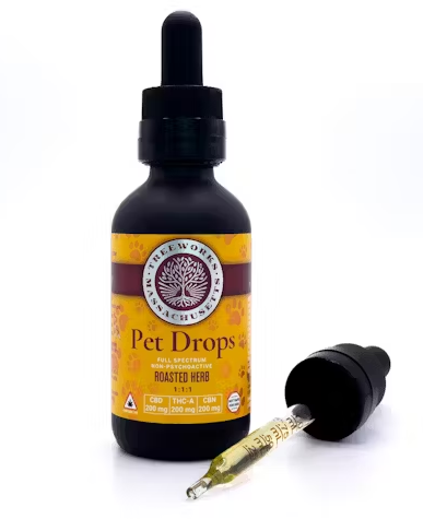 Photograph of product: Treeworks 1:1:1 Pet Drops Tincture 60mL (TH-ouiA:CBD:CBN) - Roasted Herb