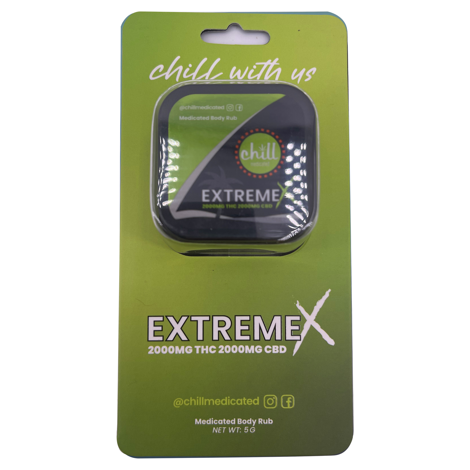 Photograph of product: CHILL MEDICATED MAXX 1:1 TH-oui/CBD 2000MG/2000MG BODY RUB REC