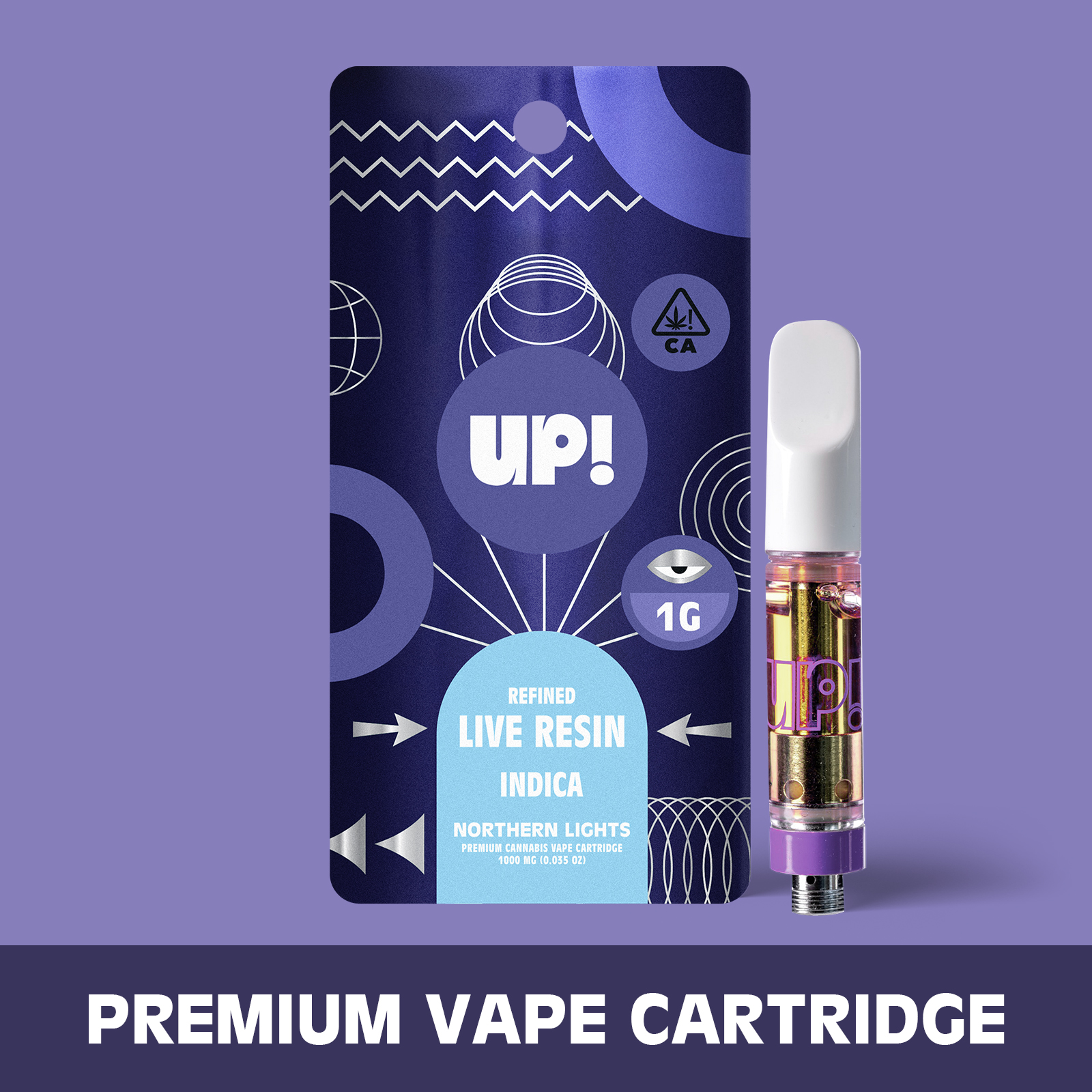 Photograph of product: UP! - Northern Lights (Oui'd) Live Resin Cartridge