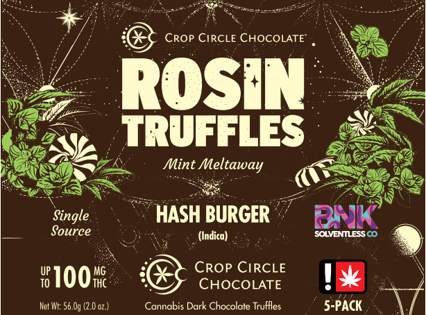 Photograph of product: Crop Circle Chocolate - Mint 5pk Rosin Truffles