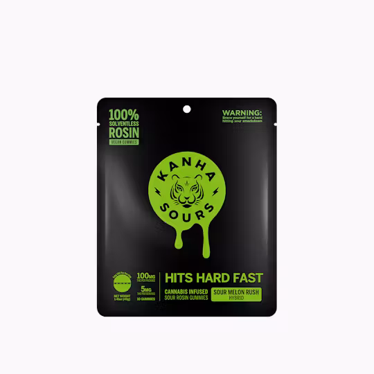 Photograph of product: Kanha Sour Melon Rush (H) Rosin Gummies 10mg 10pk