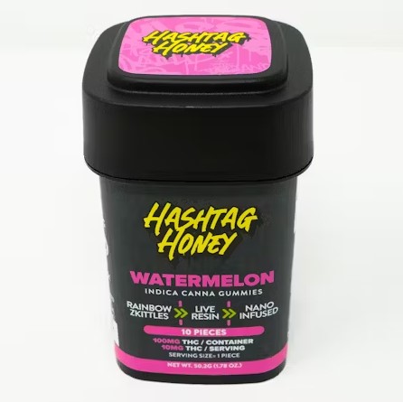 Photograph of product: au chocolattag Honey | Watermelon Canna Gummies | 100mg (I)