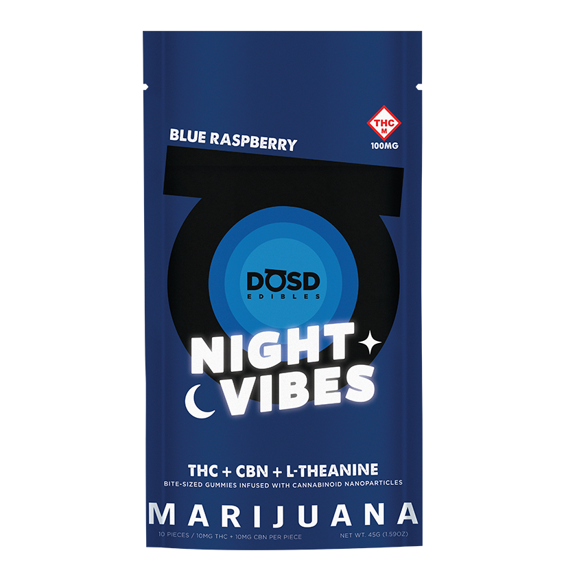 Photograph of product: Night Vibes Blue Raspberry Nano Bites (100mg)