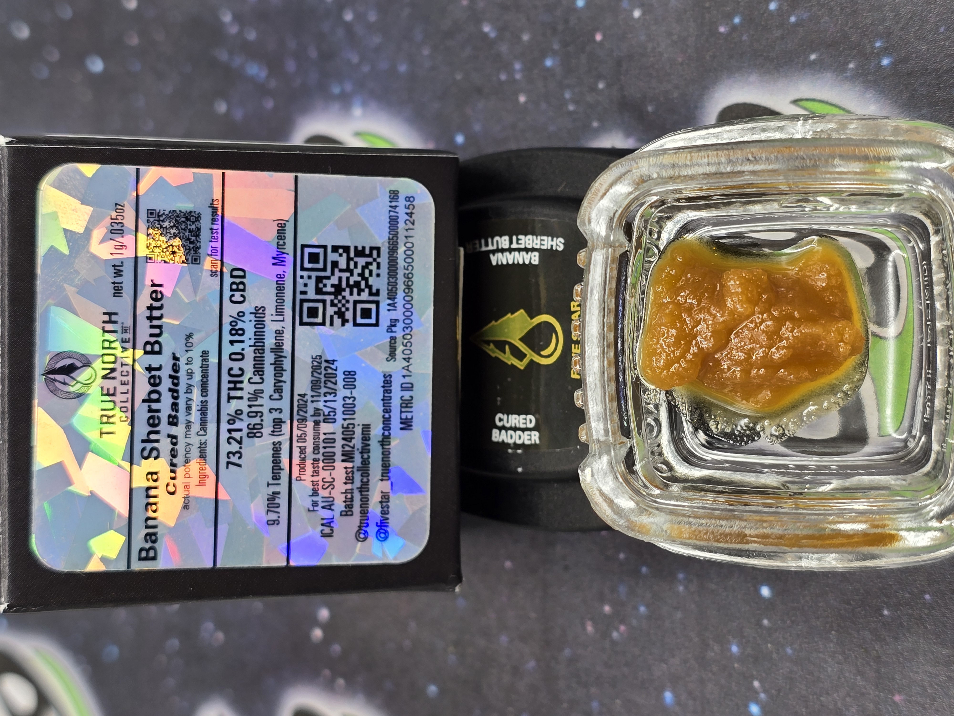 Photograph of product: Five Star Extracts | Banana Sherbet | Cured Badder