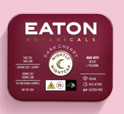 Photograph of product: EATON BOTANICALS | NIGHTLY NIGHTCAP GUMMIES | DARK CHERRY | 100MG