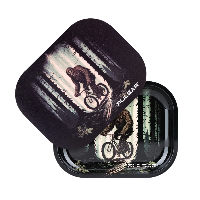 Photograph of product: Pulsar Metal Rolling Tray & Lid | Bigfoot Rides Again | 7" x 5.5"