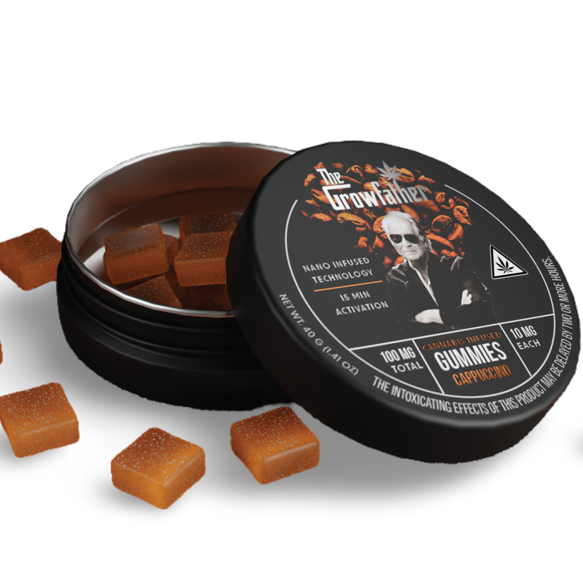 Photograph of product: Cappucino Nano-Infused Gummies | The Grow Father | 100mg Gummies (10 piece)