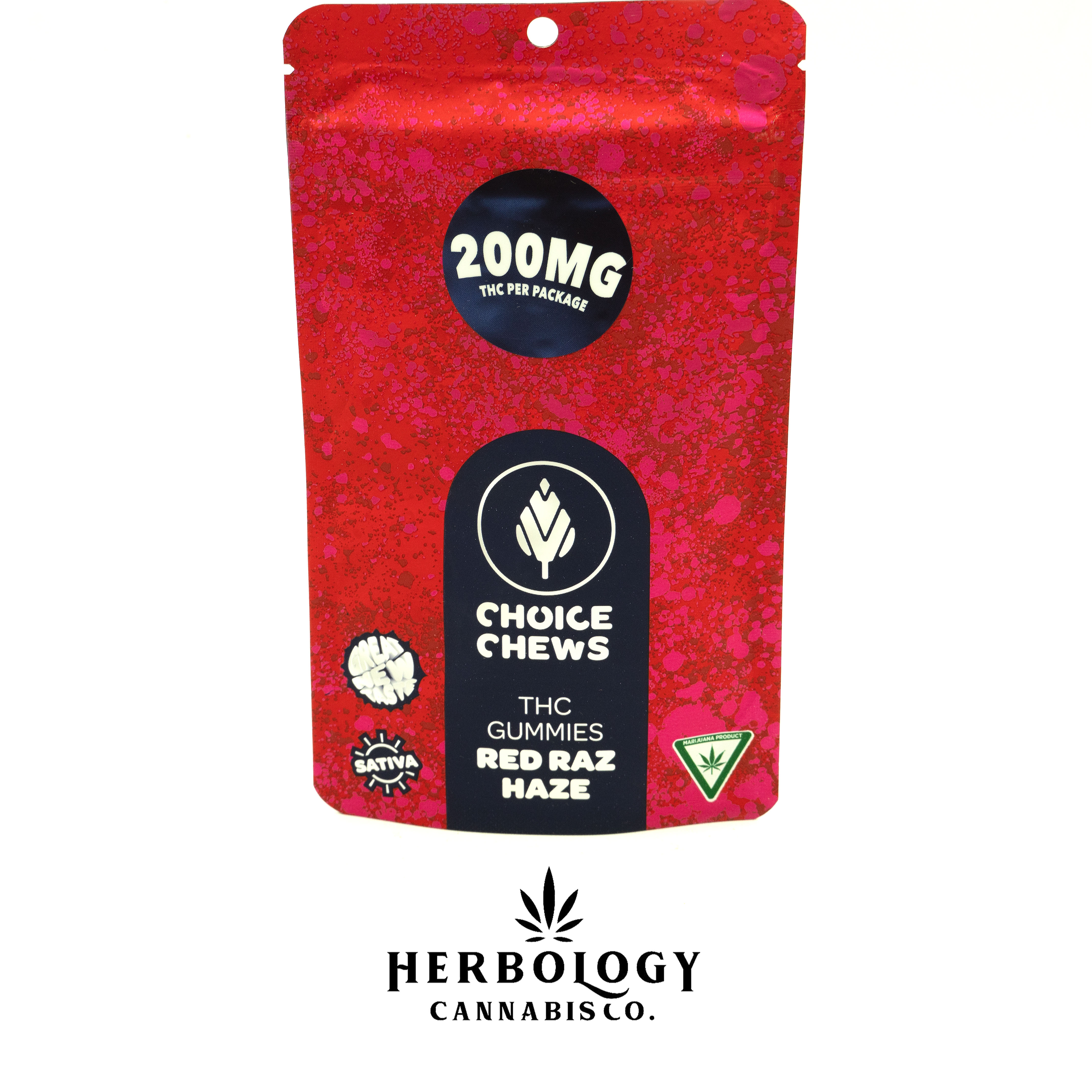 Photograph of product: Choice Chews | Gummy | Red Raz Haze | 200mg