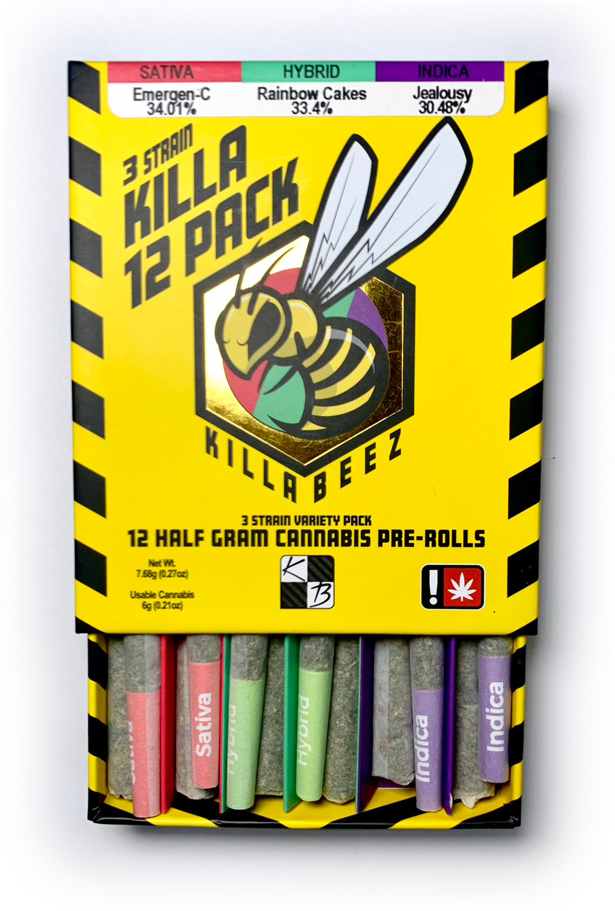 Photograph of product: Pre Roll - Killa Beez - Variety Pack - Blue Dream, Banana Booty, Garlic Budder (12 pack)