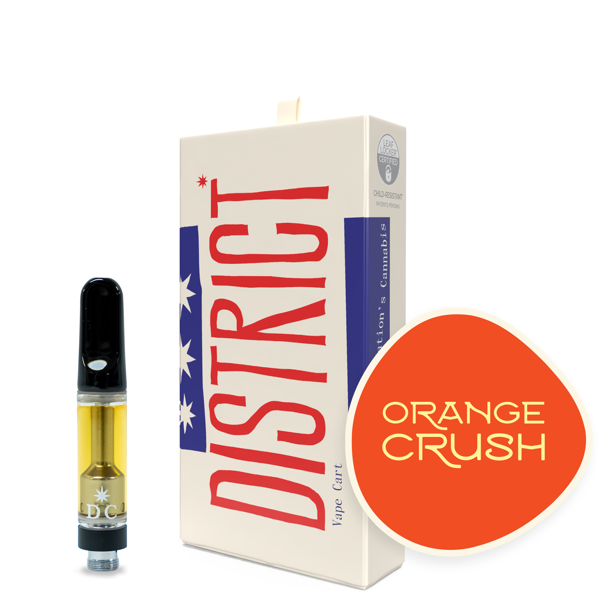 Photograph of product: District Oui'd | Distillate Vape Cartridge | Orange Crush | 500mg