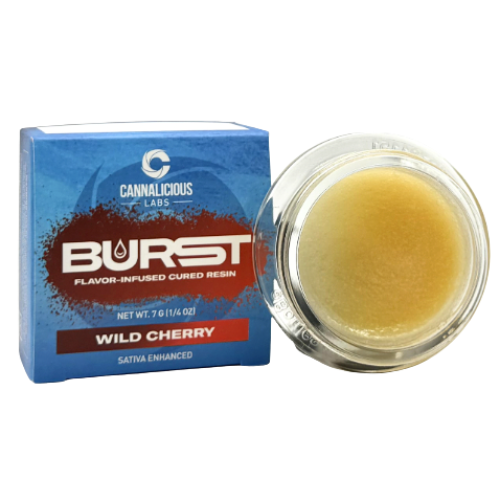 Photograph of product: Cannalicious Wild Cherry Oui'd Flavor Infused Cured Resin Baller Jar 7g