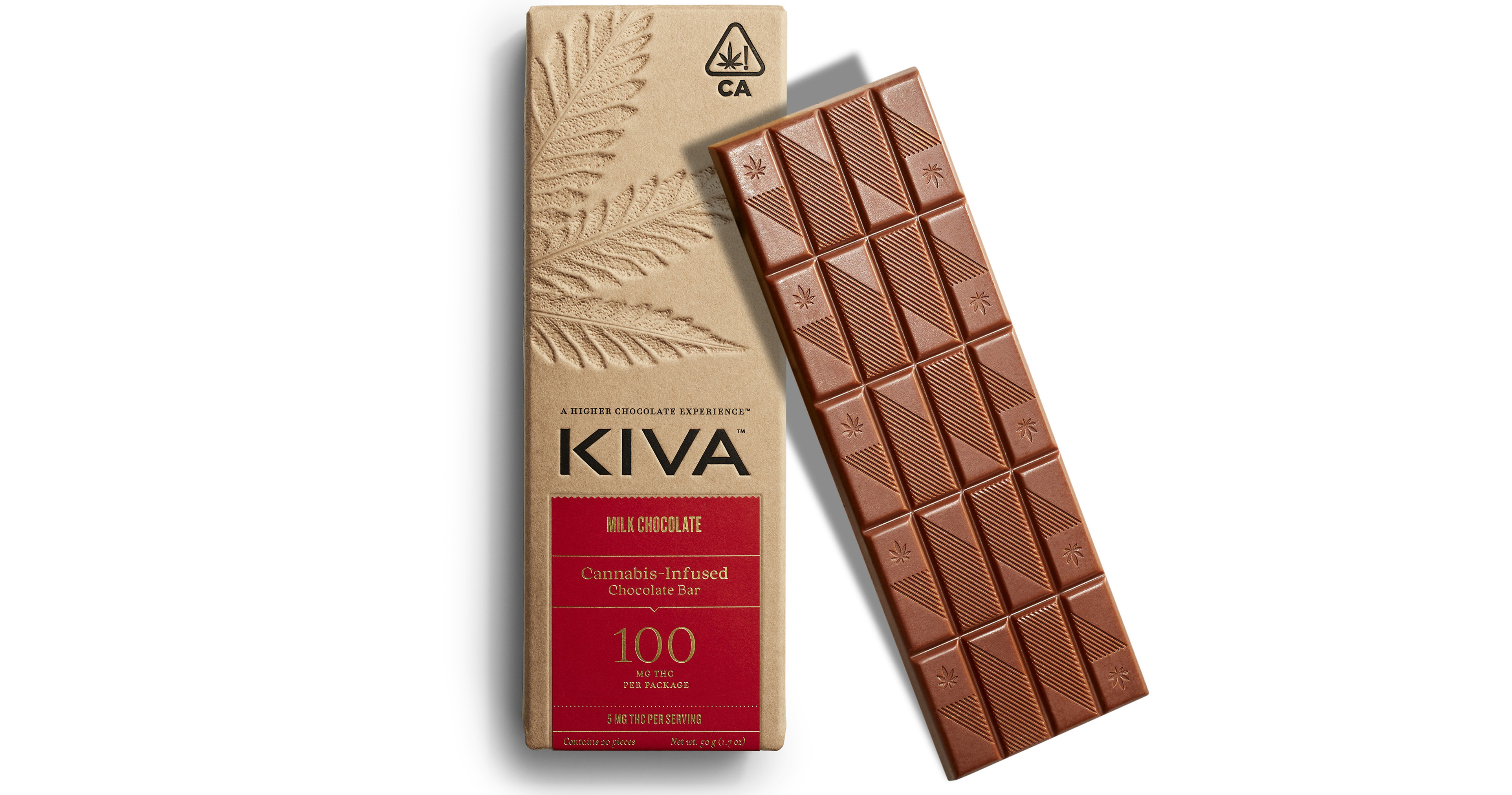 Photograph of product: Kiva | Chocolate | Milk | 100mg