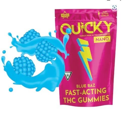 Photograph of product: Quicky | 200mg TH-oui Gummies | Blue Raz (Hybrid)