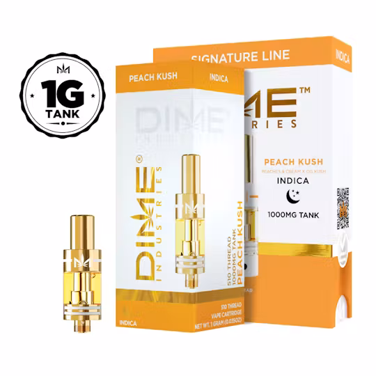 Photograph of product: DIME | Peach Kush | Signature AIO Vape | 2G | Oui'd