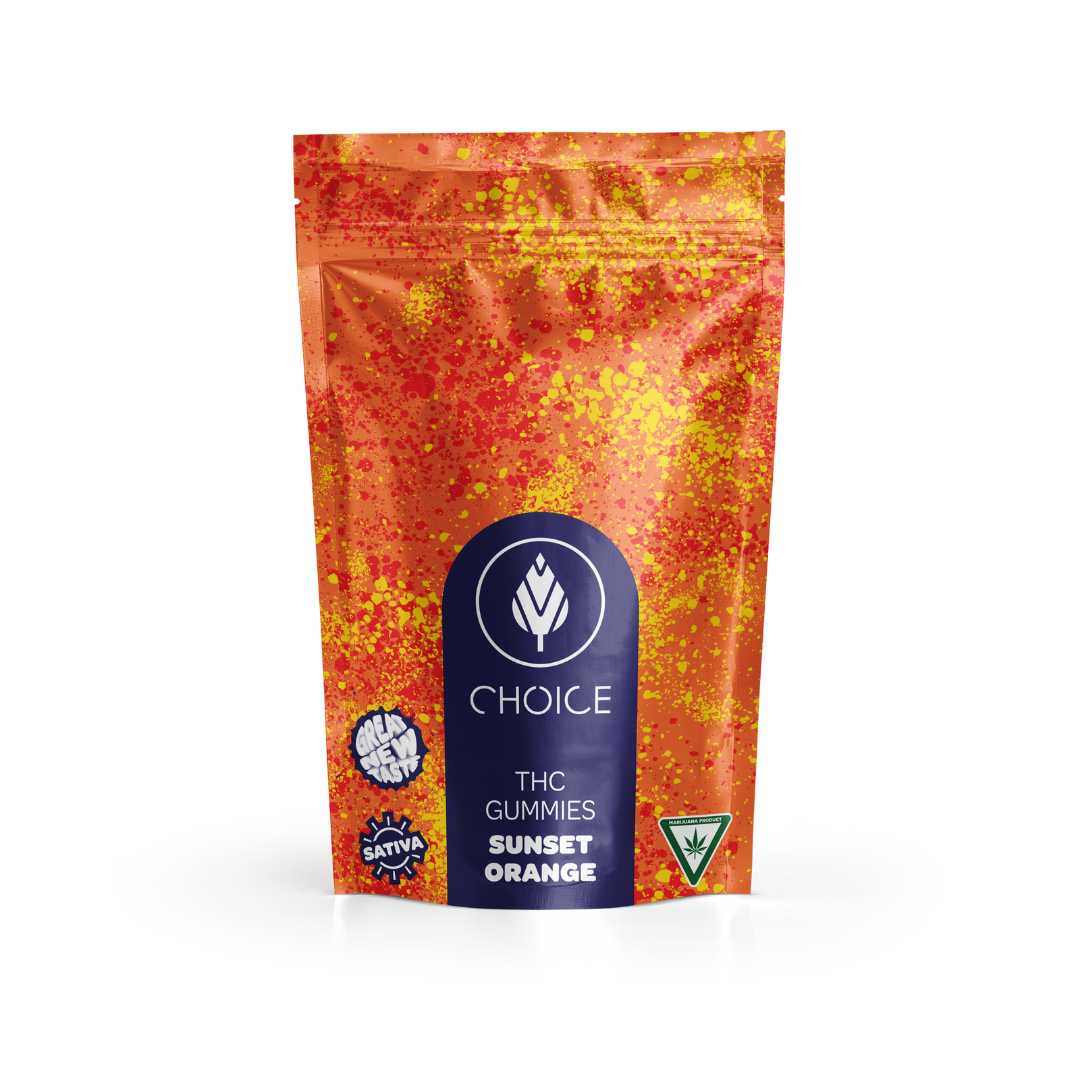 Photograph of product: Choice | Sunset Orange | Gummies | 100mg | Oui'd