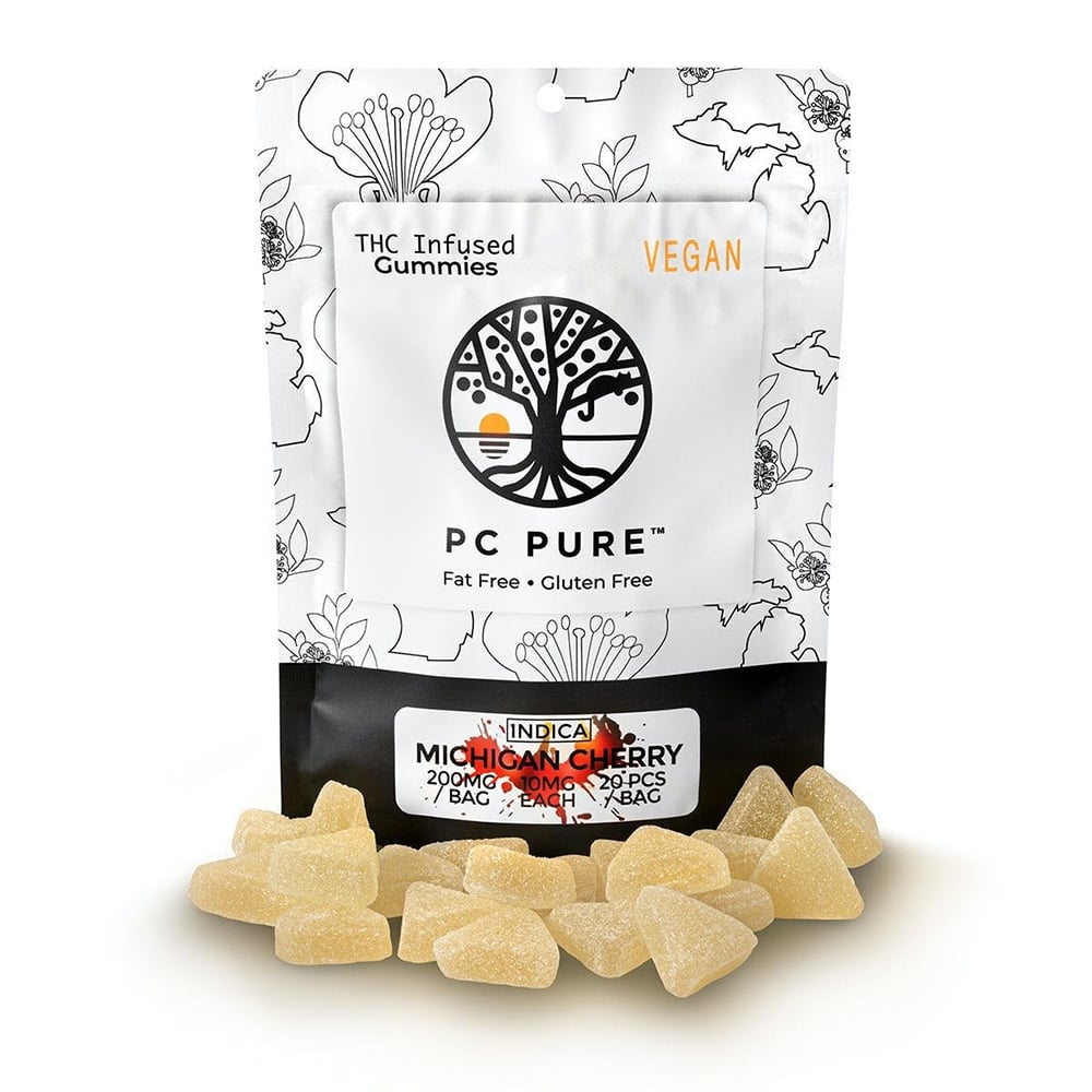 Photograph of product: PC Pure - Gummies - Michigan Cherry - 200mg - 10pk