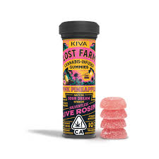 Photograph of product: Lost Farm Pink Pineapple (Sour Dream Rosin) Gummies 100mg