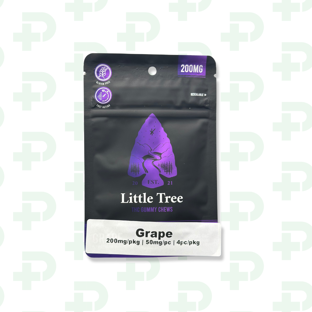 Photograph of product: Little Tree 200mg Gummy Chews - Oui'd - Grape