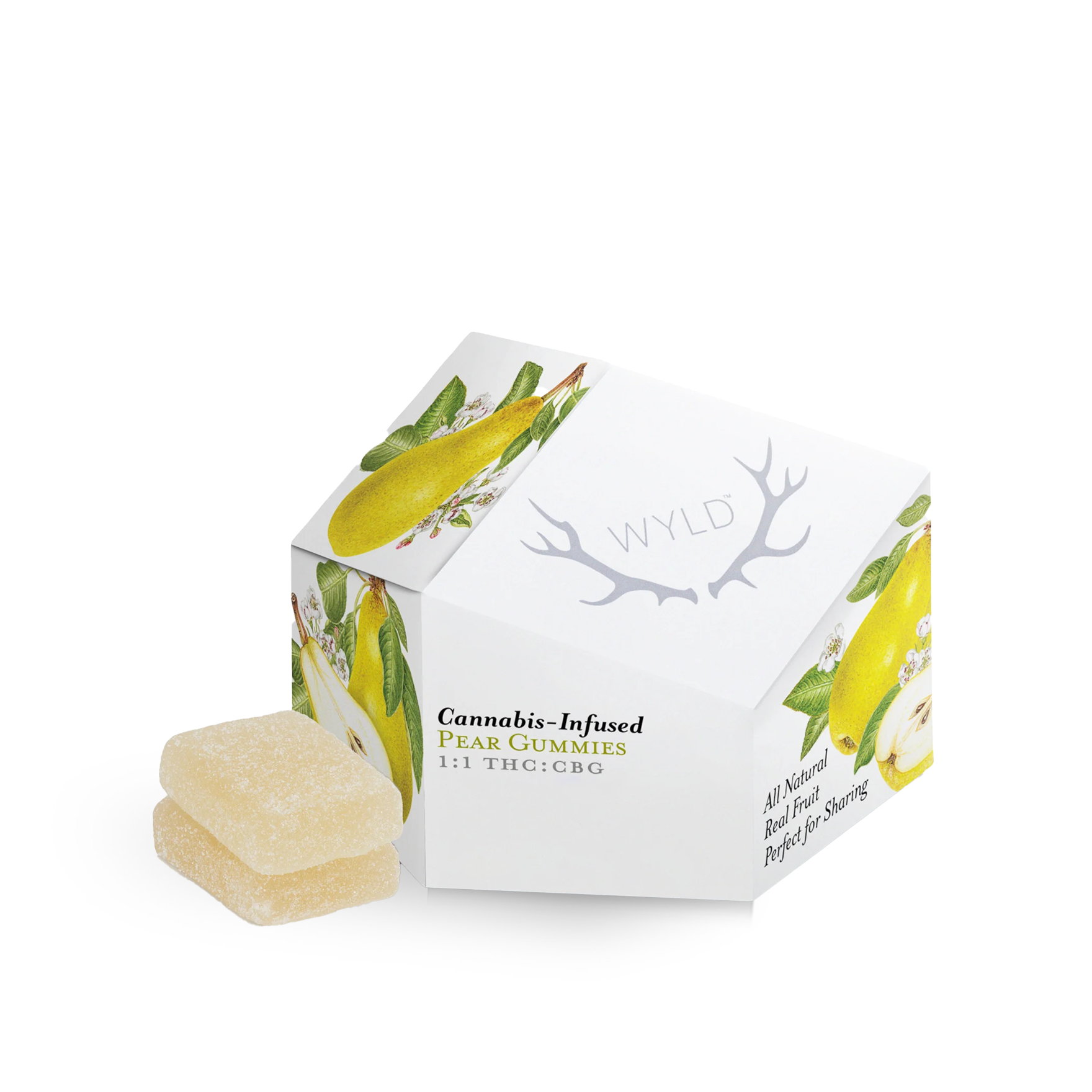 Photograph of product: Wyld - Pear 2:1 CBD/CBG Hemp Gummies - 1.4oz