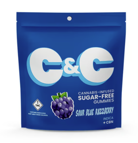 Photograph of product: Chew & Chill | 110mg | Edibles | Gummies | 10 Pack | Sour Blue Razzberry +CBN
