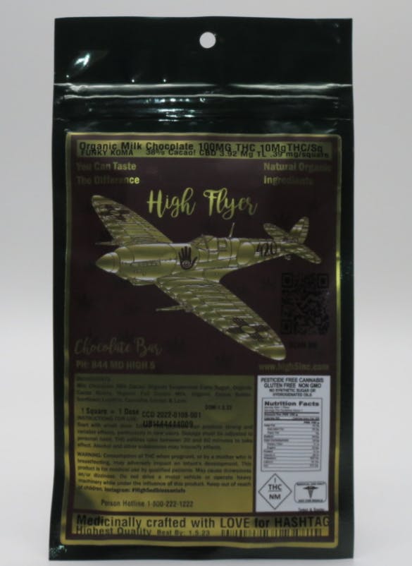 Photograph of product: Organic Milk Chocolate Bar 100mg