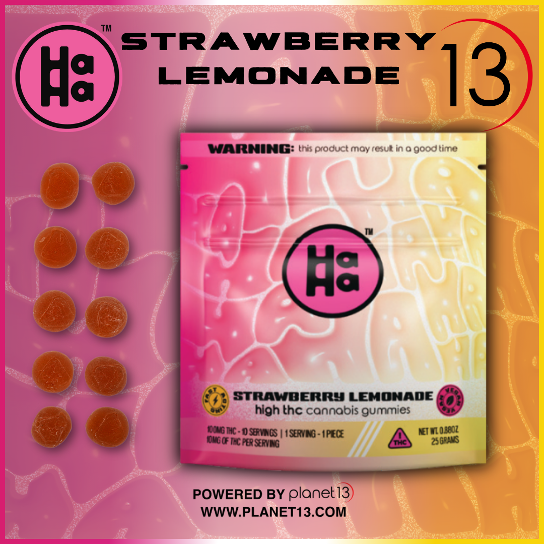 Photograph of product: HaHa CA Strawberry Lemonade Gummies
