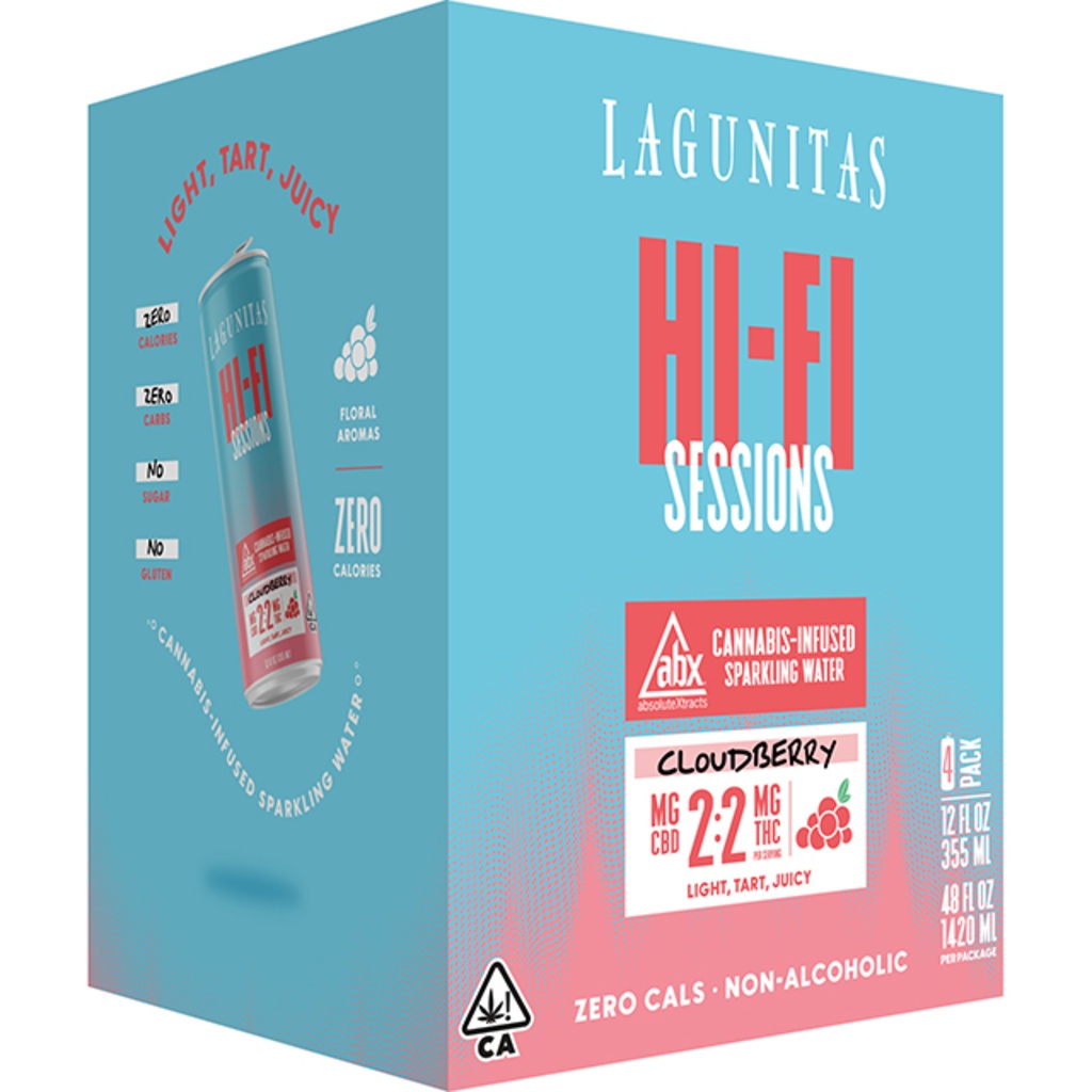 Photograph of product: [Hi-Fi Hops] CBD Lagunitas 4 Pack - 2:2mg - Cloudberry (Cans)