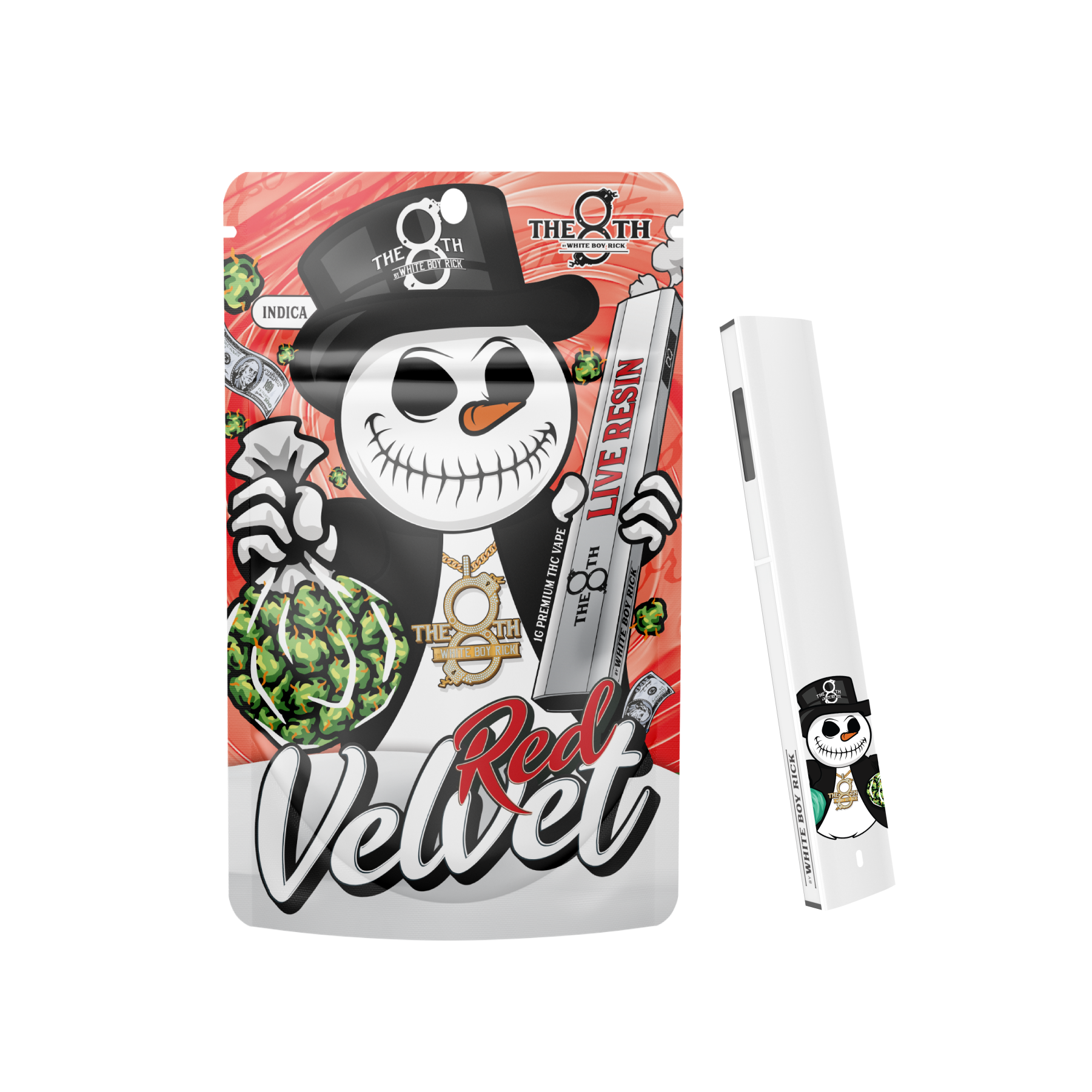 Photograph of product: The 8th by White Boy Rick Red Velvet All-In-One Vape Rec