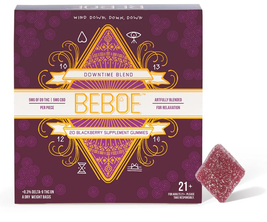 Photograph of product: Downtime Blend - 1:1 (CBD:TH-oui) Blackberry Gummies