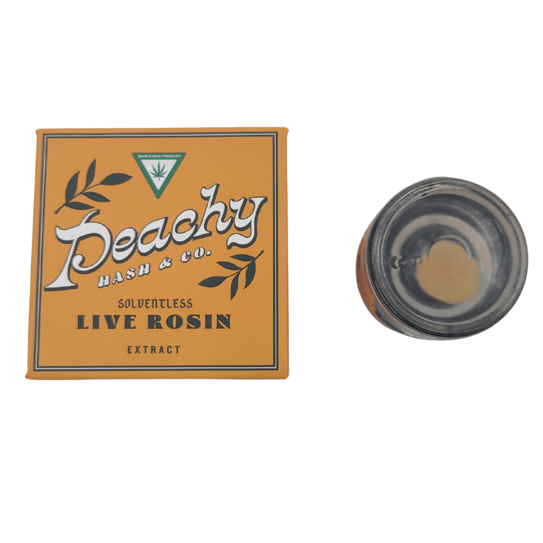Photograph of product: Peachy au chocolat | GMO 1g Live Rosin