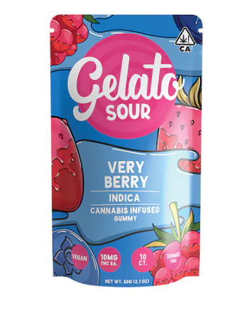 Photograph of product: Gelato Gummies Sour Very Berry 100MG
