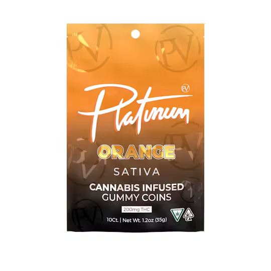 Photograph of product: Platinum - 200MG Gummies - Orange
