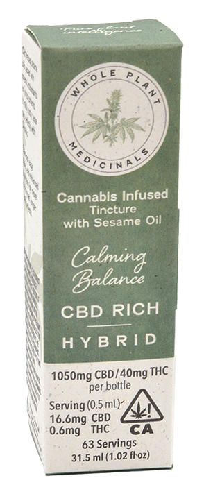 Photograph of product: Whole Plant Medicinals | CBD Rich Hybrid | 31.5Ml Tincture