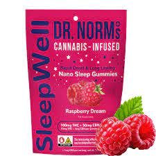 Photograph of product: SleepWell Raspberry Dream | 2:1 TH-oui:CBN Gummies