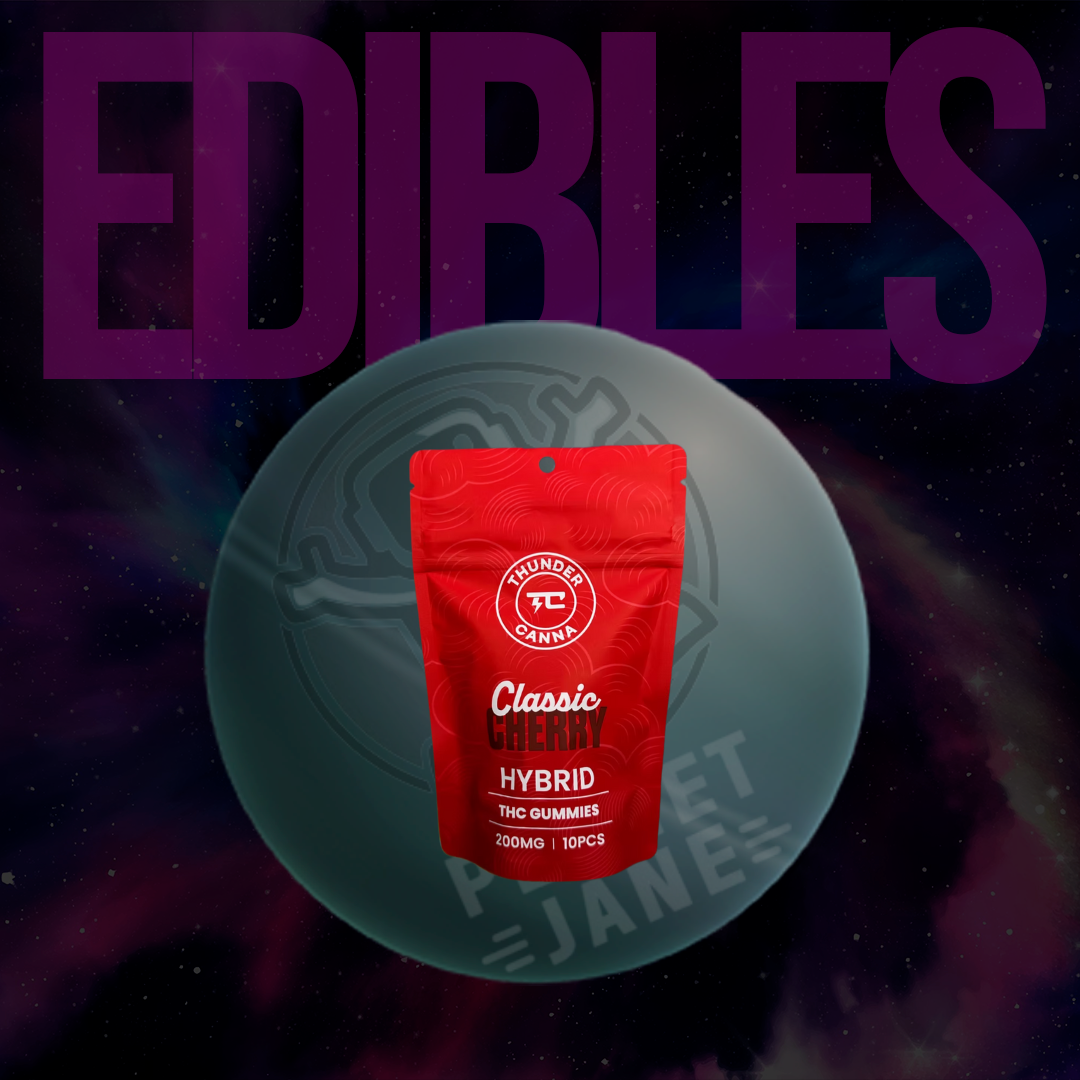 Photograph of product: Thunder Canna - 200mg (50mg 4pk) Gummies - Classic Cherry Hybrid