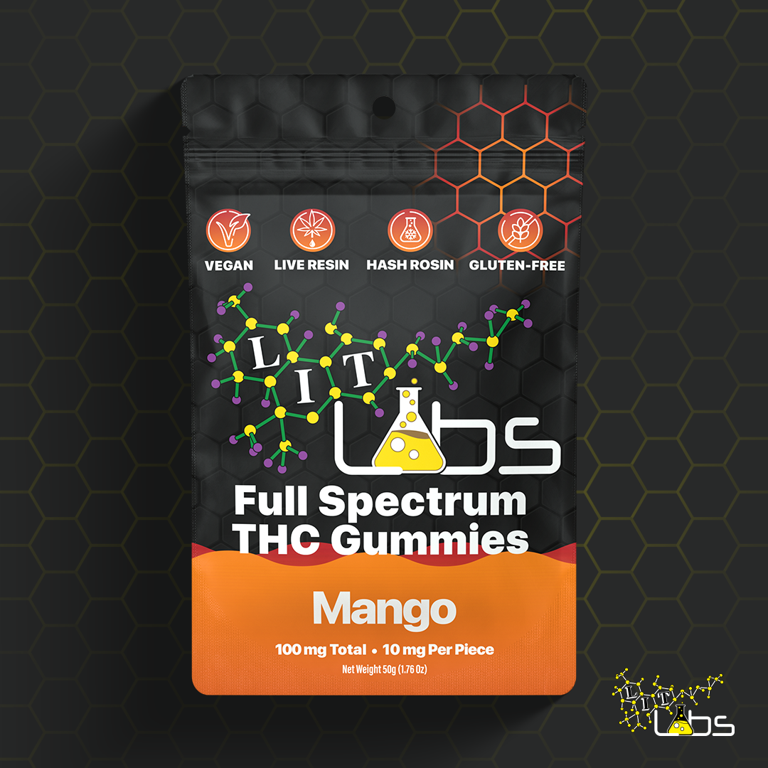 Photograph of product: Mango | 200MG Rosin + Resin Full Spectrum Vegan Gummies