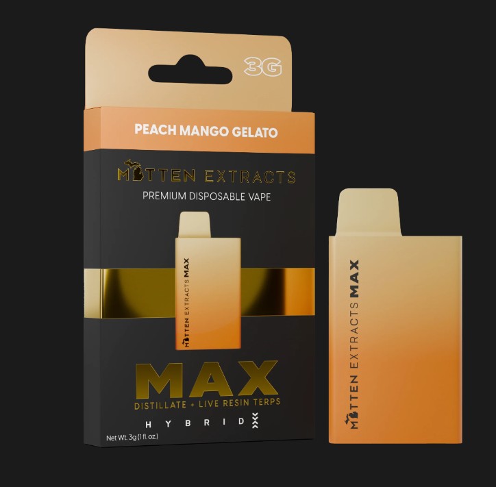 Photograph of product: Mitten Extracts Max Disposable - Peach Mango Gelato