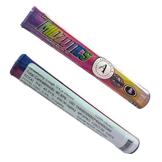 Photograph of product: D. Midzotics 1g TH-ouia Infused Pre Roll - Strawberry Cough (S) - 