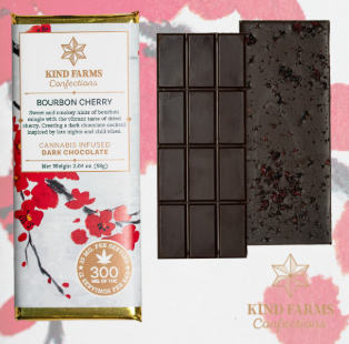 Photograph of product: KFR | Bourbon Cherry Dark Chocolate | 200mg TH-oui