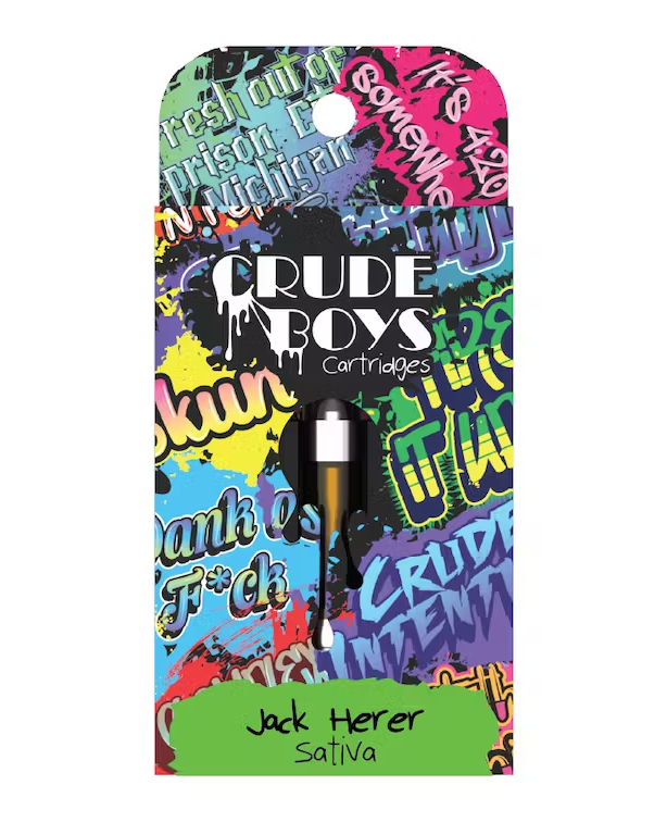 Photograph of product: Jack Herer 510 Thread Distillate Cartridge | Crude Boys | 1g (5/$35)