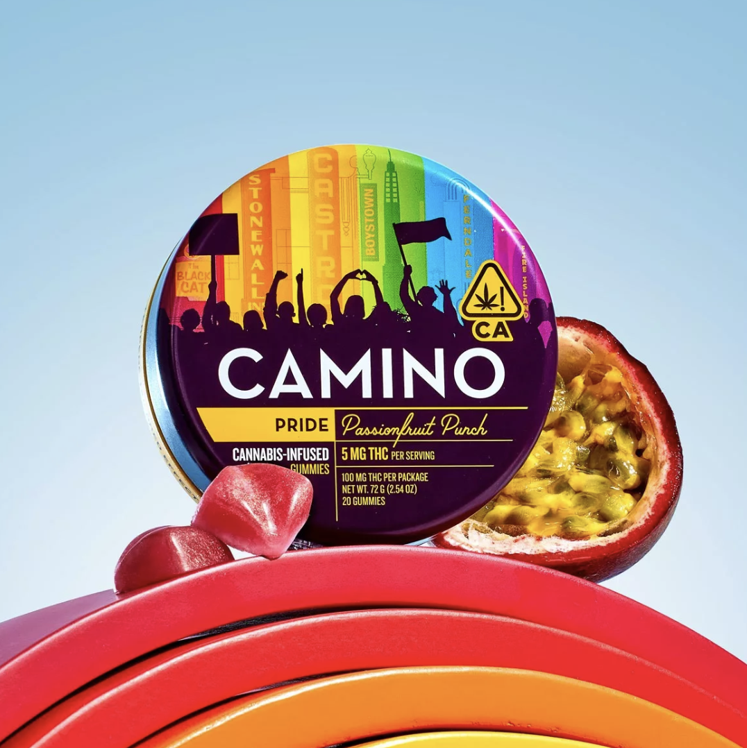 Photograph of product: Pride Passionfruit Punch Pride 200mg Gummies by Camino